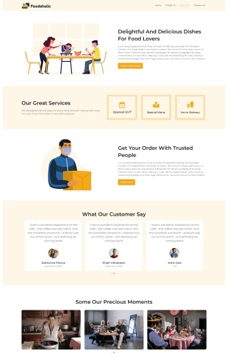 Foodoholic Template About