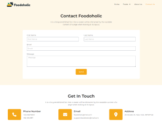 Foodoholic Template Contact