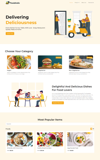 Foodoholic Template Home